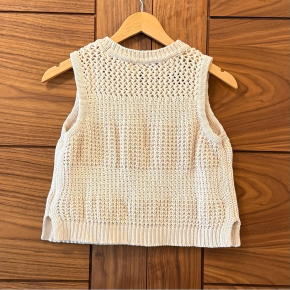 Universal Thread Open Knit Cream Cropped Sweater Vest - Sz S - Picture 4 of 5